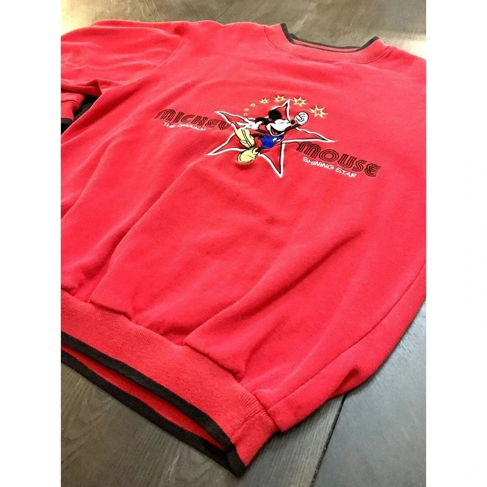 Vtg Mickey & Co Disney Embroidered Shining Star Crewneck Sweatshirt Medium M - Picture 2 of 9